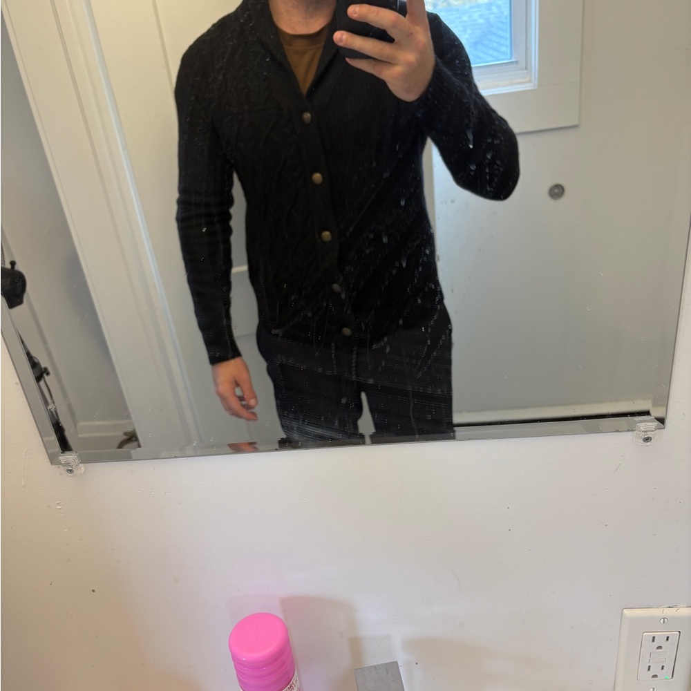 Black Button-Up Cardigan Manuel ritz